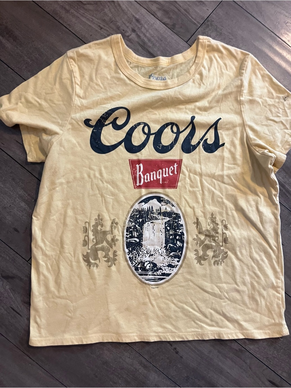 Coors Banquet Graphic Short Sleeve Tee in Yellow